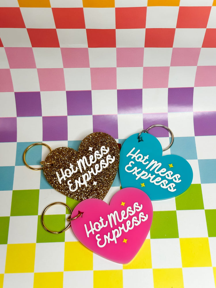 Hot Mess Express - Laser Engraved and Hand Painted Keychain